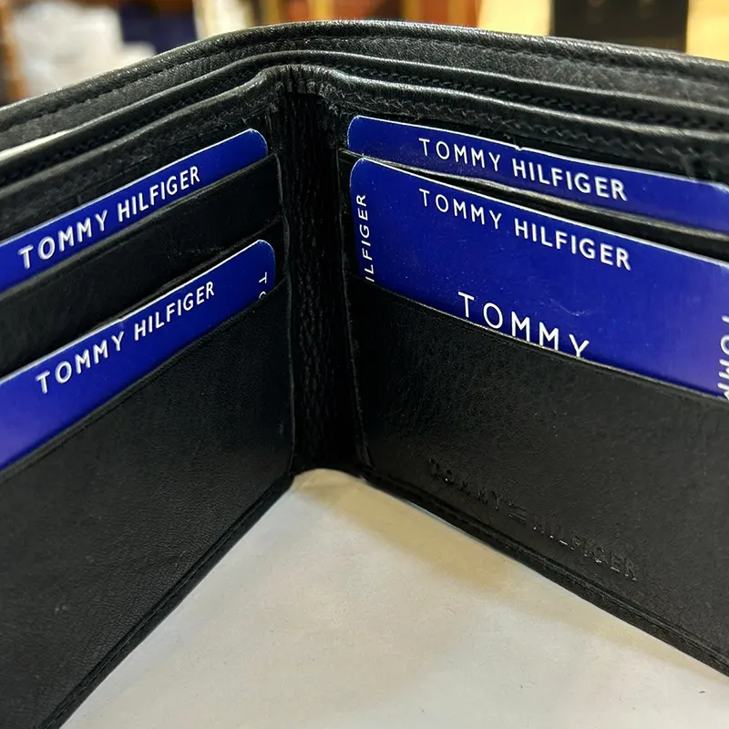 Tommy Hilfiger Central Mini Black Leather Men's Wallet One Size